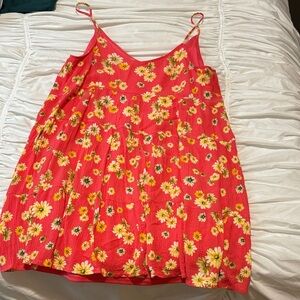 Altar’d State medium women’s Pink Floral Sundress babydoll dress sunflower short